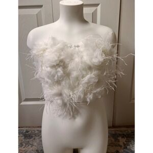 Feather Corset Top New w/ Tags White Size Small